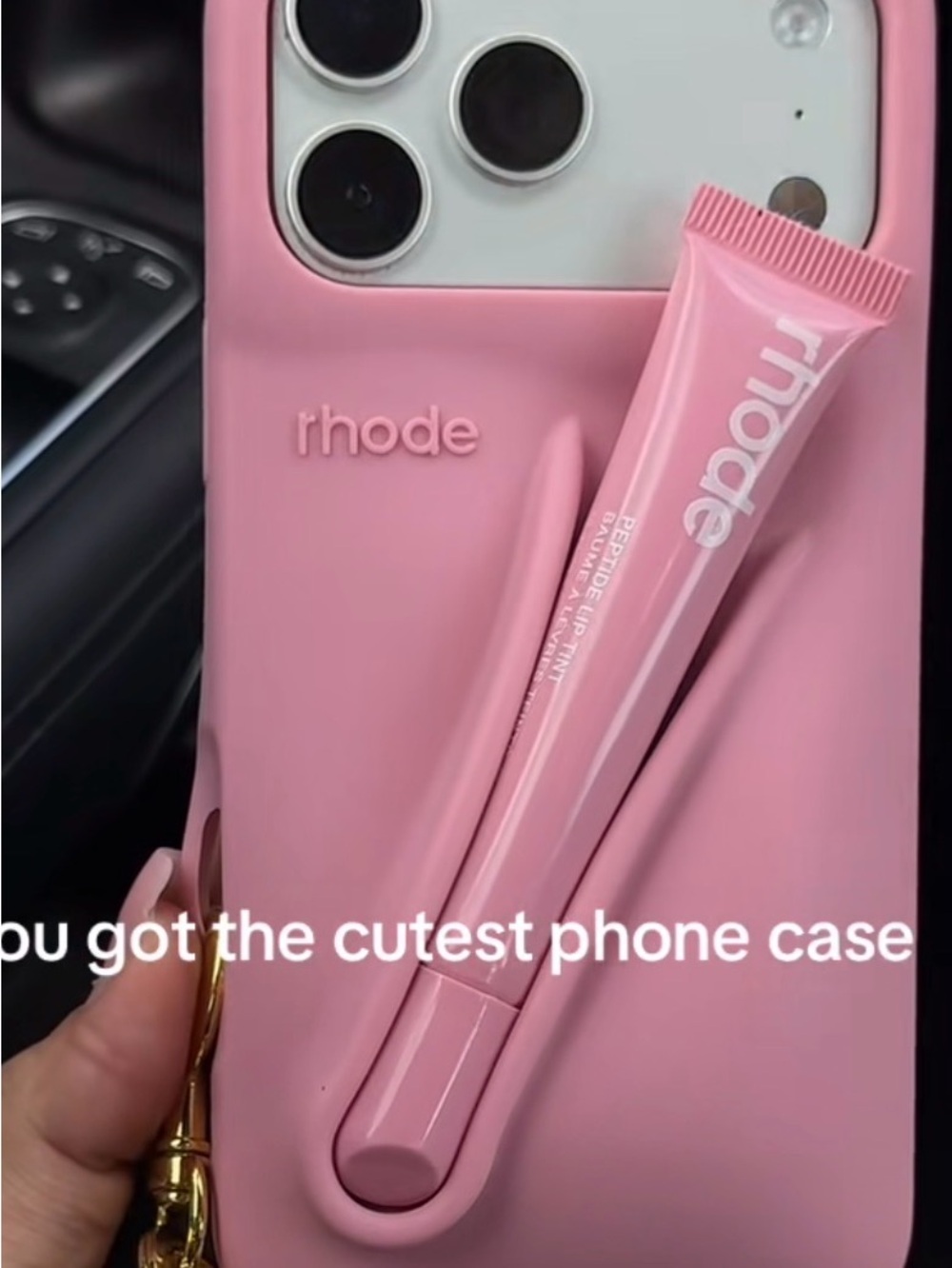 RHODE Pink Phone Case with Built-In Stylus and Lip Tint Holder